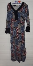 Womens Indigo Thread CO Boho Long Sleeve Dress Funky Floral Patchwork Style - $24.99