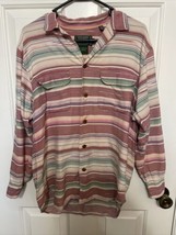 Vtg Ralph Lauren Country Sz M Cotton Long Sleeve Shirt Hand Woven Western Read - £74.46 GBP