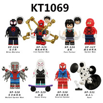 8 Pcs Super Heroes Spiderman Miles Morales Peni Parker Building Minifigure Toys - £18.18 GBP