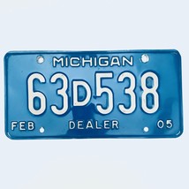 2005 United States Michigan Base Dealer License Plate 63D538 - £13.19 GBP