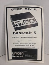 Uniden Bearcat 5 Five Band FM Scanning Receiver Owner&#39;s Manual Specifica... - £13.75 GBP