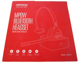 Mpow BH231A Bluetooth 5.0 Headset PC Laptop Call Center Headphones - £16.74 GBP