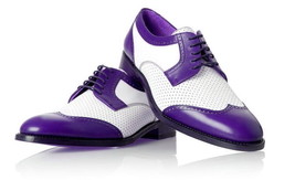 New Handmade Men&#39;s In White And Purple Color Brogue Handmade Leather Dress Shoe  - £115.09 GBP