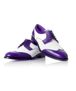 New Handmade Men&#39;s In White And Purple Color Brogue Handmade Leather Dre... - £114.76 GBP