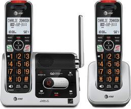2-Handset Cordless Phone AT&amp;T Home Answering Machine Caller ID Long Range - £51.65 GBP