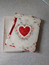 Large Old 1940s Puffy Valentine Valentines Card Sweetheart UNUSED Original Box - £14.54 GBP