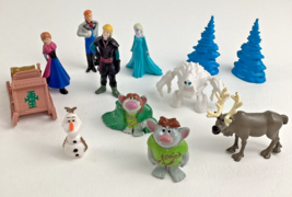 Disney Frozen Movie PVC Figure Toppers 12pc Lot Olaf Anna Elsa Trolls Sleigh - $24.70