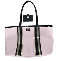 Victoria&#39;s Secret Womens Pink Black Inner Pockets Tote Bag Wallet Beach ... - £15.30 GBP