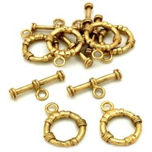 Bali Toggle Clasps 14.5mm, Packs of 6 or 12, Copper or Gold Plated - $7.44