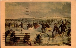 Art POSTCARD- Winslow Homer&#39;s &quot;Skating At The Central Park&quot; Bka - £3.16 GBP