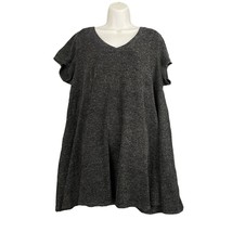 Torrid Trapeze Dress Sz 2 Mini Hacci Gray Women&#39;s Plush Knit V Neck Shor... - $20.69