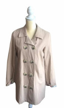 Sundance Anthropologie Beige Double Breasted Fall Jacket Sz S Cotton - £19.62 GBP