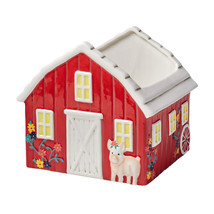 Pioneer Woman Red Barn Ceramic Planter Farmhouse Pig Floral Wagon Wheel New - £36.00 GBP