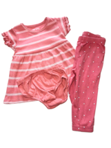 9 Month Girl Baby 3 piece short sleeve Dress Diaper cover pants - £7.73 GBP