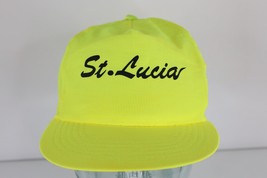 Vintage 90s Streetwear Spell Out St Lucia Snapback Hat Cap Highlighter Y... - £19.42 GBP
