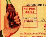 Vtg 1944 Ardmore Ok Coca Cola Imbottigliamento Company Cancelled Quadri ... - $10.20