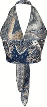 Vanessa Jane Blue Paisley Bandana Crop Top - $8.91