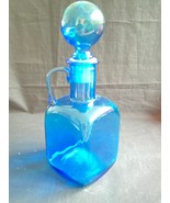 Empoli Art Glass blue DECANTER Stopper Genie Bottle Italy - £78.88 GBP