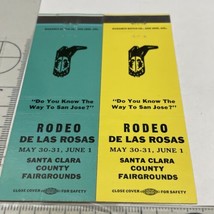 Lot Of 2 Matchbook Cover  Rodeo De Las Rosas  Santa Clara County Fairground  gmg - £13.40 GBP