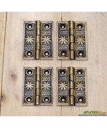 Solid Brass Flower Leaf Hinge Vintage Cabinet Door  Hinges - Set of 4 Pi... - $30.00