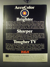 1971 RCA Televisions Ad - AccuColor Brighter Sharper Tougher TV - £13.82 GBP