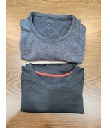 Set Of 2 Rhone T-shirts Long Sleeve Black Grey Athletic Mens Size Medium MD - $55.97 CAD