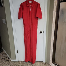 VTG Coveralls Mens Size Medium Red Work Wear Uniform Jumpsuit Overall 40... - $27.64