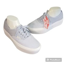 Vans Women&#39;s Old Skool Platform Sneakers Checkered Suede Detail Light Blue 8.5 - £52.73 GBP