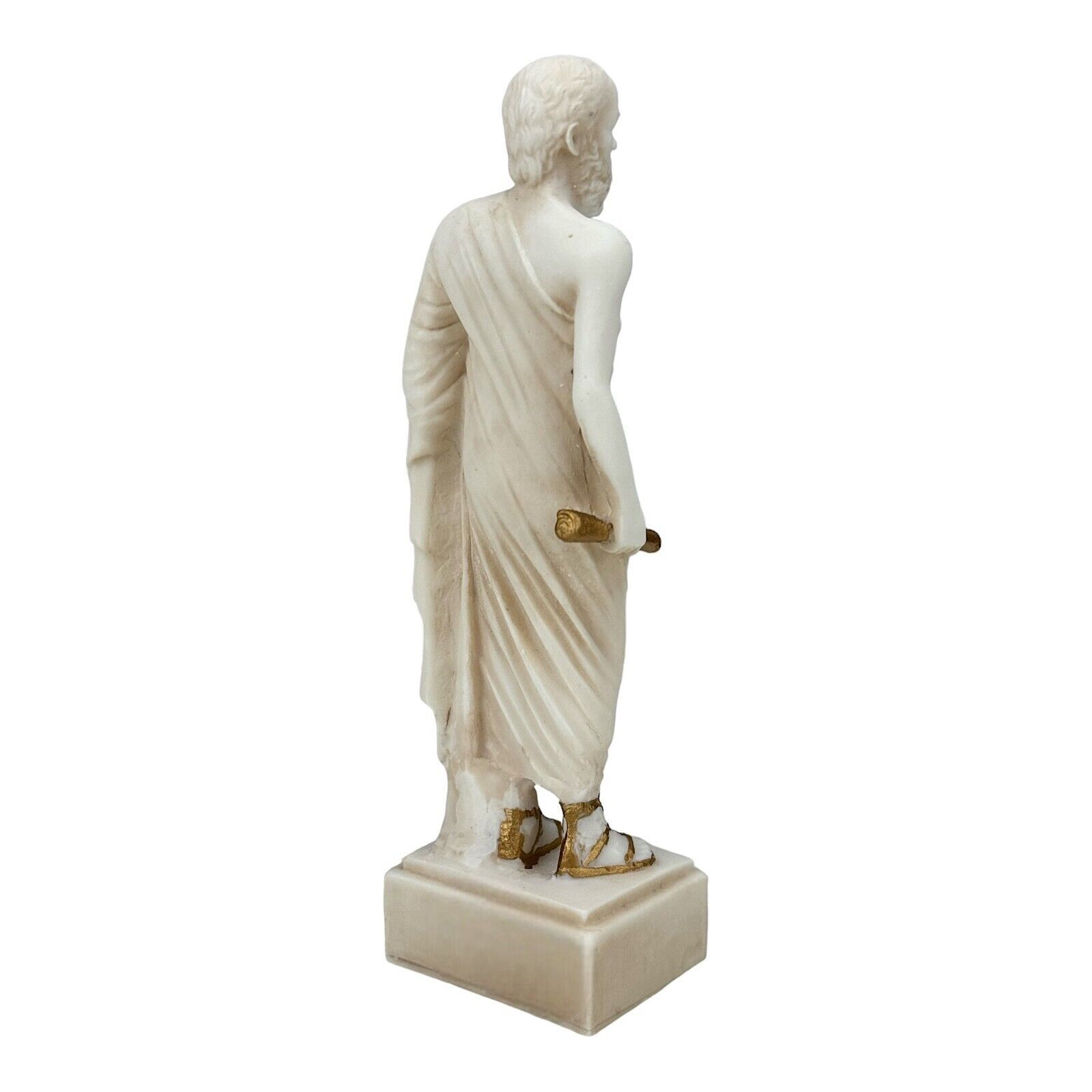 Socrates Greek Philosopher Teacher Cast Alabaster Statue Sculpture Grey Patina Item image 6