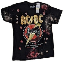 AC/DC Rock Band For Those About To Rock Size M Cannon Lightning Bolt T-Shirt NWT - £14.11 GBP