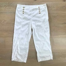 J. Jill Linen Wide Leg Crop Pants White sz 14 EUC - $33.85