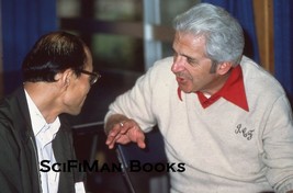 Vintage 35mm Slide Handsome Men Asian Glasses Having Conversation Fashion 1977! - £2.33 GBP