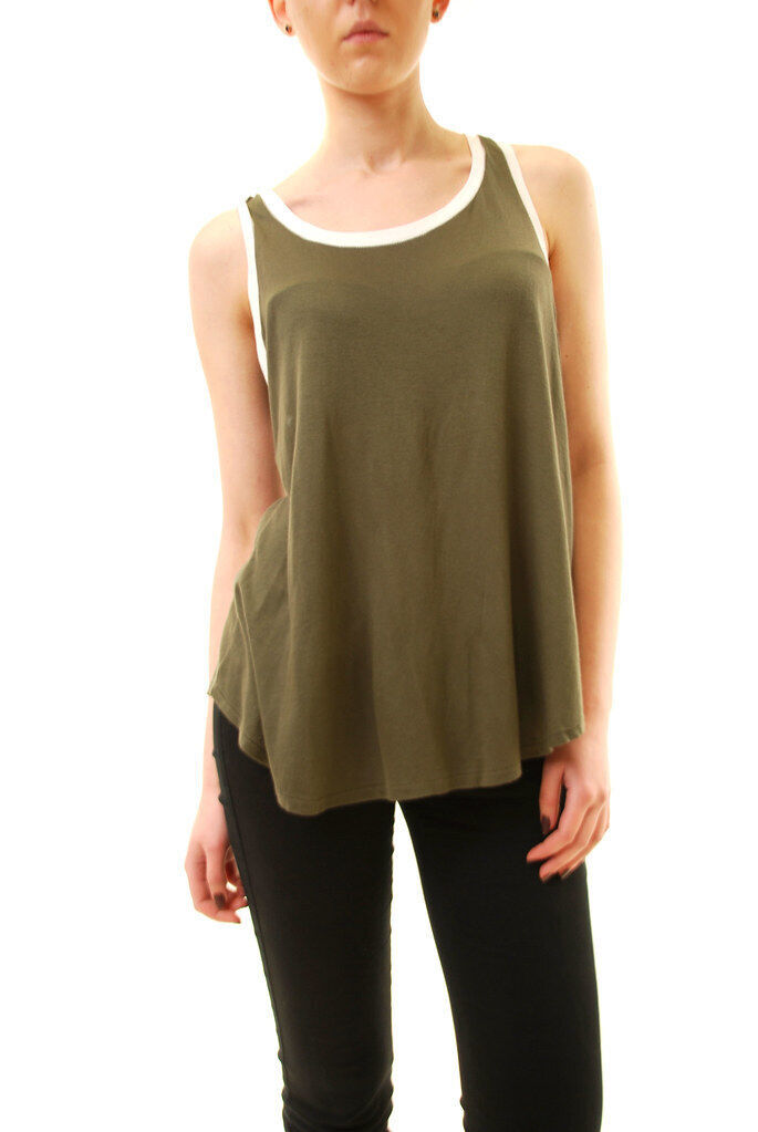 Primary image for SUNDRY Womens Tank Top Essential Loe Cosy Fit Casual Green White Size S