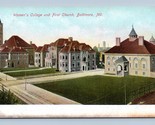 Womens College and First Church Baltimore Maryland MD UNP  DB Postcard D16 - £2.33 GBP