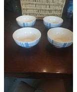 Set Of 4 Pier 1 Blue Striped/White Cereal/Soup Bowls-Brand New-RARE-SHIP... - €67,79 EUR