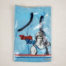 Vintage Tank Top T-Shirt Adult Medium Blue Cotton Poly Permanent Press New NOS - £15.65 GBP
