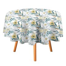 Floral Flowers Leaf Tablecloth Round Kitchen Dining for Table Cover Deco... - $15.99+
