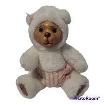 Robert Raikes Bears Signed Baby Teddy With Wood Face Applause 8&quot; - £15.02 GBP