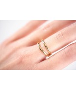 Double Row Ring-Open Ring-Double Band Ring-14k Gold Ring-Statement Ring - $532.00