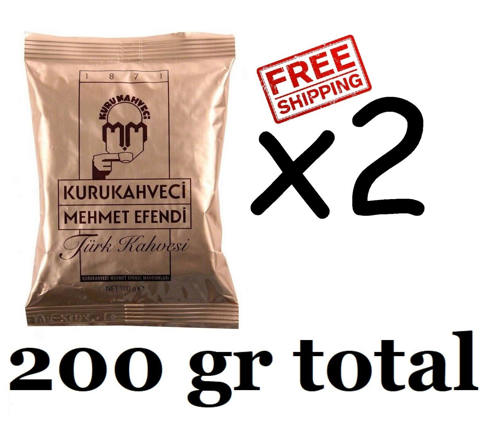 2 pack x Turkish Ground Coffee KuruKahveci Mehmet Efendi 200 gr - 7 Oz - £21.94 GBP