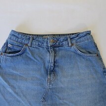 Topshop Moto RN#125149 Women's Blue Denim Frayed Mini Skirt Size 8 Waist 28" image 11