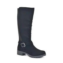 White Mountain Womens 9 M WC Black Dayna Buckle Detail Mid Calf Boots NI... - $48.99