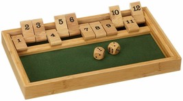 Puzzle Games Shut The Box 12, Bamboo, Light Brown - Family board game - $37.12