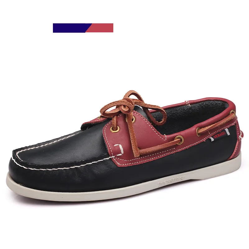 W leather men casual shoes fashion docksides boat shoes england men s flats lace up men thumb200