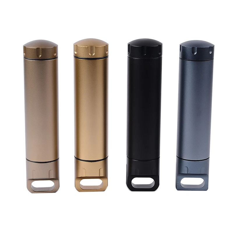 Outdoor Aluminium Waterproof Pill Fob Match Case Battery Capsule Tube Holder Dry - £18.98 GBP