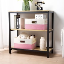 Bins Cubes with Leather/Metal Handles for Shelves Bedroom Living Room Pink&amp;Cream - £39.16 GBP