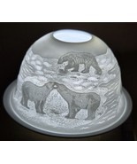 Polar Bears &amp; Sea Lions - Lithophane Tea light - porcelain - height 8 cm - $9.85