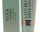 Clinique City Block Sheer Shimmer SPF 15 in Golden - Full Size - NIB - V... - £35.95 GBP