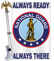 National Guard - Applique Decorative Aluminum Pole &amp; Bracket House Flag Set HS10 - £73.59 GBP