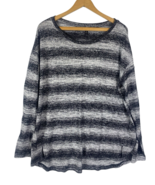 Banana Republic Slub Sweater Tunic Hi Lo Gray Stripe Oversize Womens Siz... - $45.90 CAD